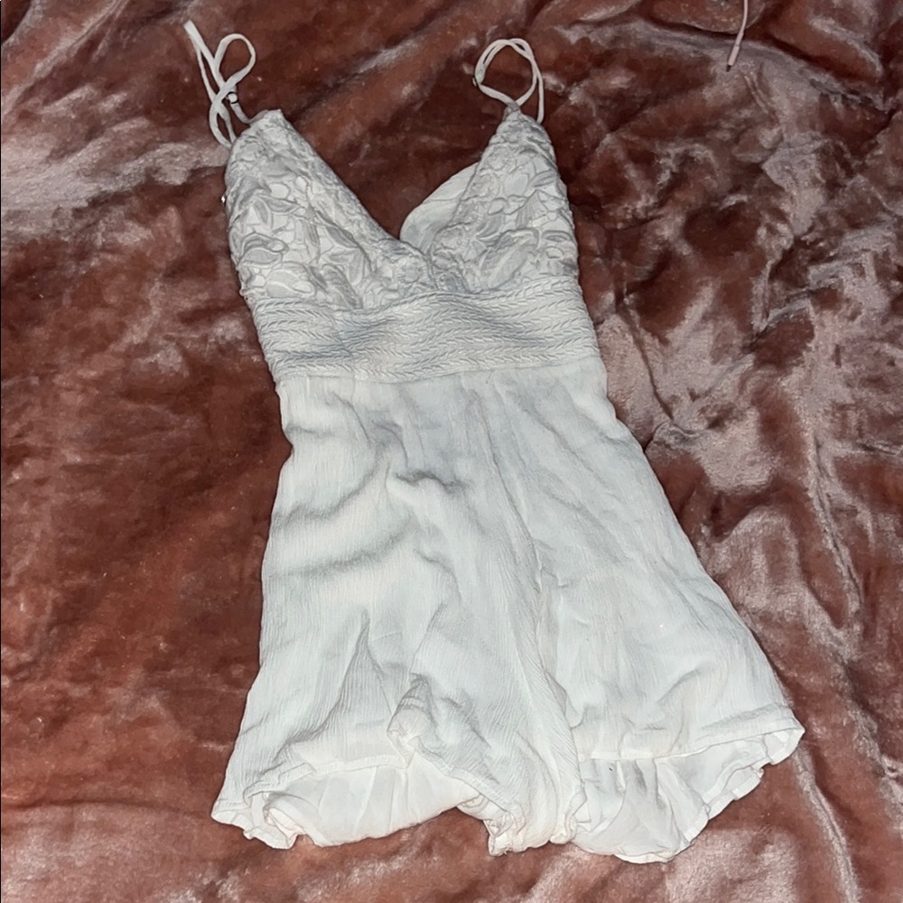 Aeropostale White Lace Chemise with Adjustable Straps